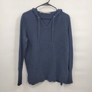 Athleta V Neck Knit Hooded Long Sleeve Sweater Top Women Size Medium Athlesisure